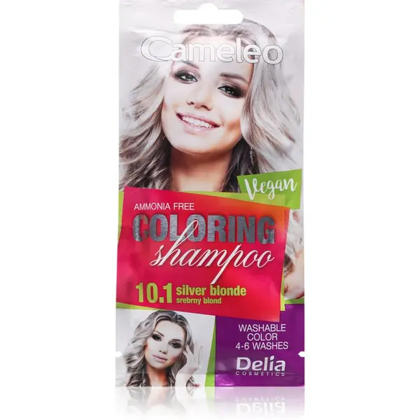 Delia Cosmetics Delia Cosmetics Cameleo Coloring Shampoo тониращ шампоан За коса цвят 10.1 Silver Blonde 40 мл.