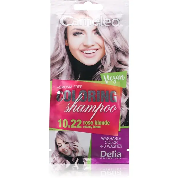 Delia Cosmetics Delia Cosmetics Cameleo Coloring Shampoo тониращ шампоан За коса цвят 10.22 Rose Blonde 40 мл.