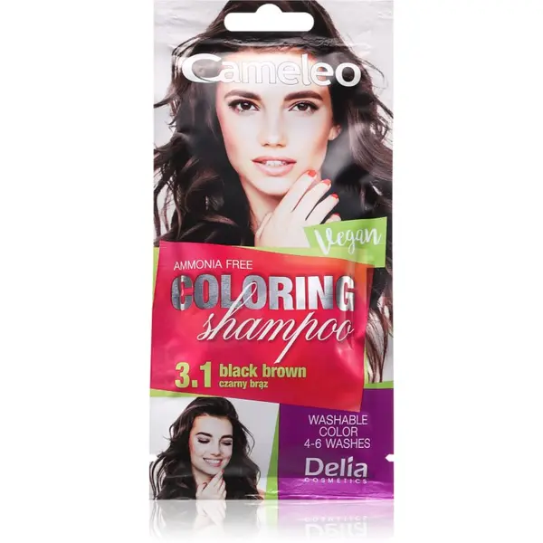 Delia Cosmetics Delia Cosmetics Cameleo Coloring Shampoo тониращ шампоан За коса цвят 3.1 Black Brown 40 мл.