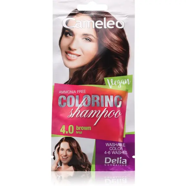 Delia Cosmetics Delia Cosmetics Cameleo Coloring Shampoo тониращ шампоан За коса цвят 4.0 Brown 40 мл.