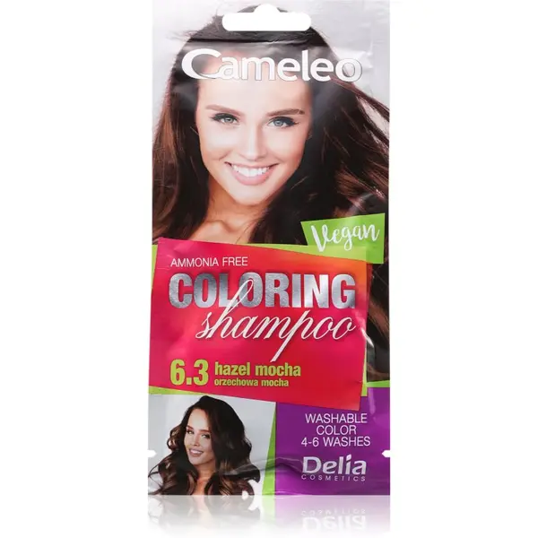 Delia Cosmetics Delia Cosmetics Cameleo Coloring Shampoo тониращ шампоан За коса цвят 6.3 Hazel Mocha 40 мл.