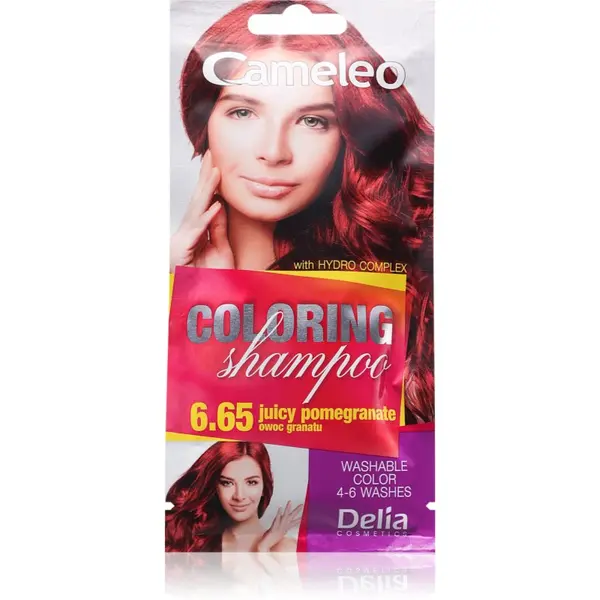 Delia Cosmetics Delia Cosmetics Cameleo Coloring Shampoo тониращ шампоан За коса цвят 6.65 Juicy Pomegranate 40 мл.
