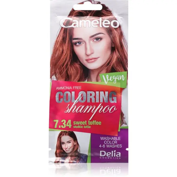 Delia Cosmetics Delia Cosmetics Cameleo Coloring Shampoo тониращ шампоан За коса цвят 7.34 Sweet Toffee 40 мл.