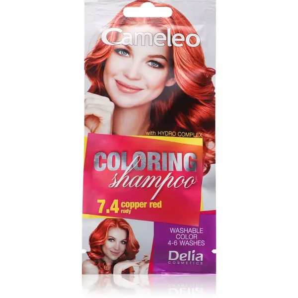 Delia Cosmetics Delia Cosmetics Cameleo Coloring Shampoo тониращ шампоан За коса цвят 7.4 Copper Red 40 мл.