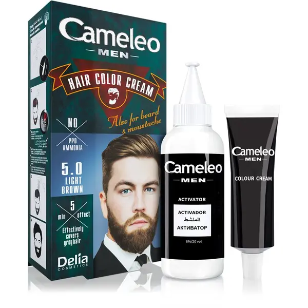 Delia Cosmetics Delia Cosmetics Cameleo Men боя за коса цвят 5.0 Light Brown 30 мл.