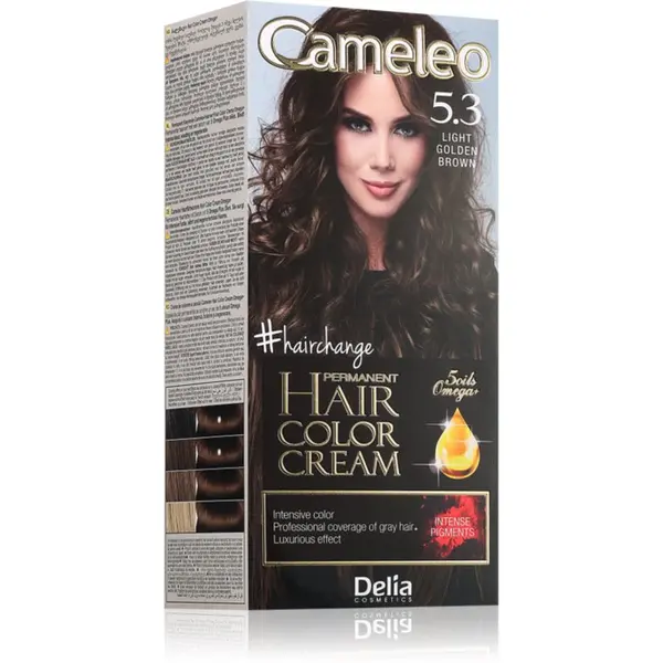 Delia Cosmetics Delia Cosmetics Cameleo Omega перманентната боя за коса цвят 5.3 Light Golden Brown 1 бр.