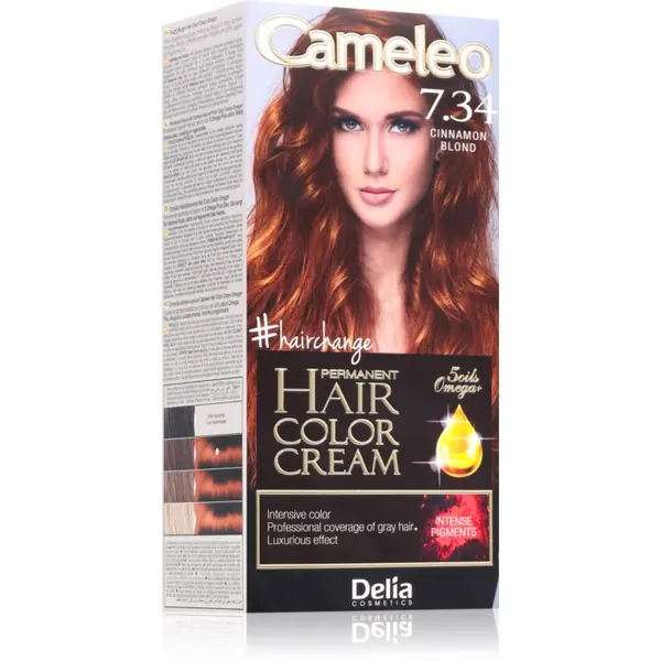 Delia Cosmetics Delia Cosmetics Cameleo Omega перманентната боя за коса цвят 7.34 Cinnamon Blond 1 бр.