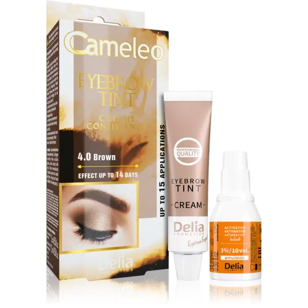 Delia Cosmetics Delia Cosmetics Cameleo професионална крем-боя за вежди без амоняк цвят 4.0 Brown 15 мл.