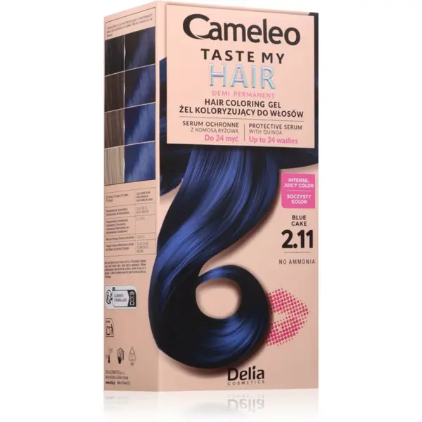 Delia Cosmetics Delia Cosmetics Cameleo Taste My Hair полуперманентна боя за коса цвят 2.11 Blue Cake 1 бр.