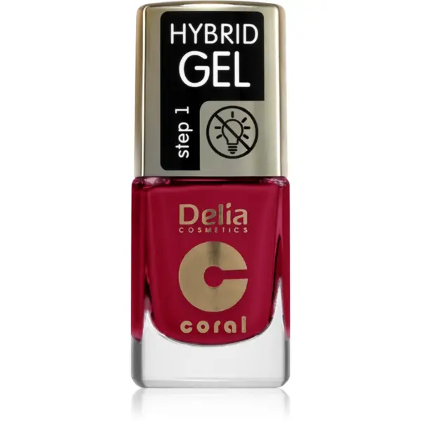 Delia Cosmetics Delia Cosmetics Coral Nail Enamel Hybrid Gel гел лак за нокти цвят 103 Juicy Raspberry 11 мл.
