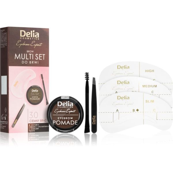 Delia Cosmetics Delia Cosmetics Eyebrow Expert Zest комплект за оформяне на вежди цвят 3.0 Dark Brown 1 бр.