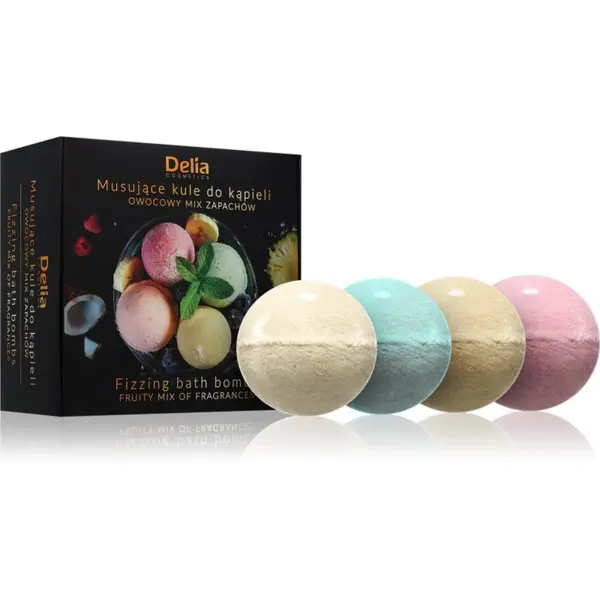 Delia Cosmetics Delia Cosmetics Fizzing Bath Bombs Fruity Mix подаръчен комплект за вана 4x100 гр.