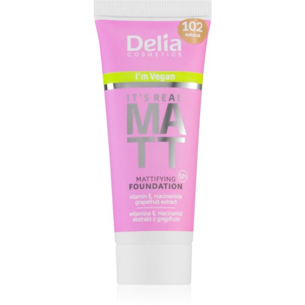 Delia Cosmetics Delia Cosmetics It's Real Matt матиращ фон дьо тен цвят 102 Natural 30 мл.