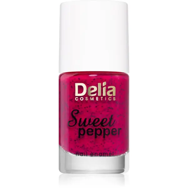 Delia Cosmetics Delia Cosmetics Sweet Pepper Black Particles лак за нокти цвят 05 Raspberry 11 мл.