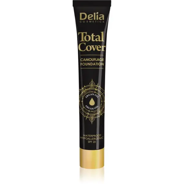Delia Cosmetics Delia Cosmetics Total Cover водоустойчив фон дьо тен SPF 20 цвят 56 Tan 25 гр.
