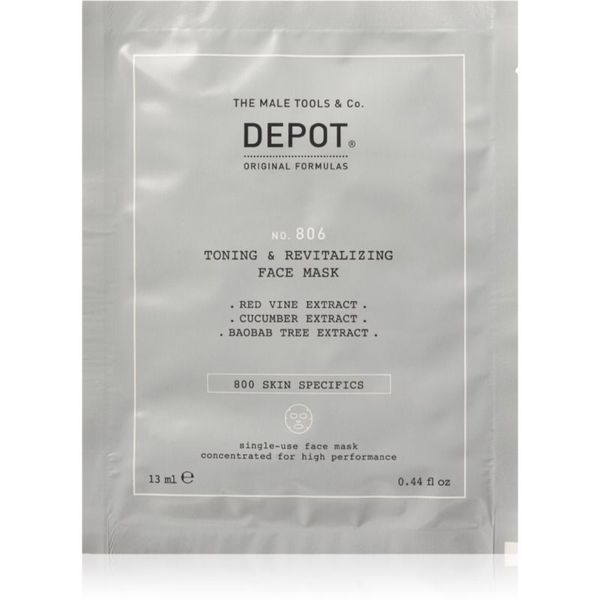 Depot Depot No. 806 Toning & Revitalizing Face Mask ревитализираща маска за лице за мъже 13 мл.