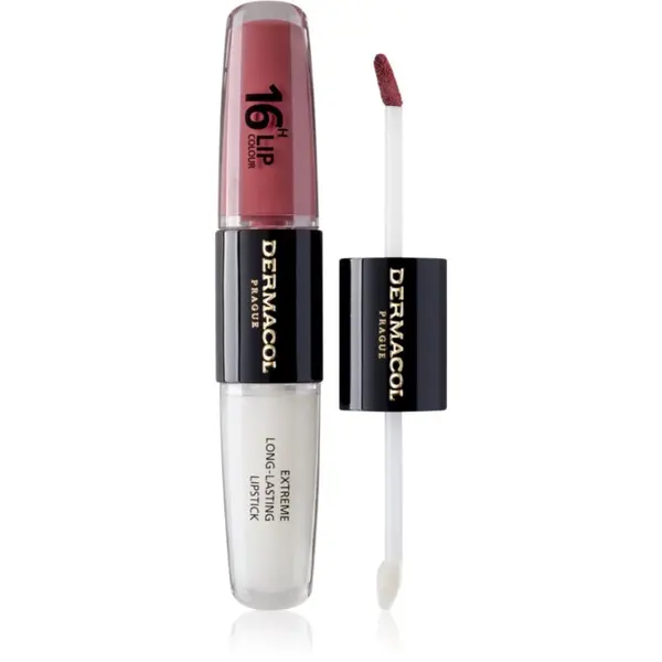 Dermacol Dermacol 16H Lip Colour дълготрайно червило и гланц за устни цвят 12 Trouble Free 2x4 мл.