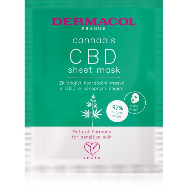 Dermacol Dermacol Cannabis платнена маска за лице с хидратиращ и успокояващ ефект 1 бр.