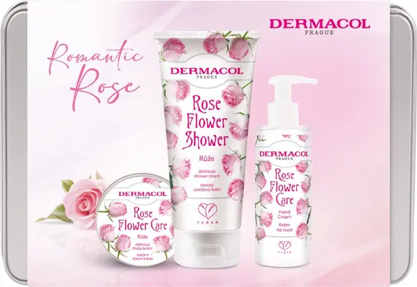 Dermacol Dermacol Flower Care Rose подаръчен комплект метална кутия