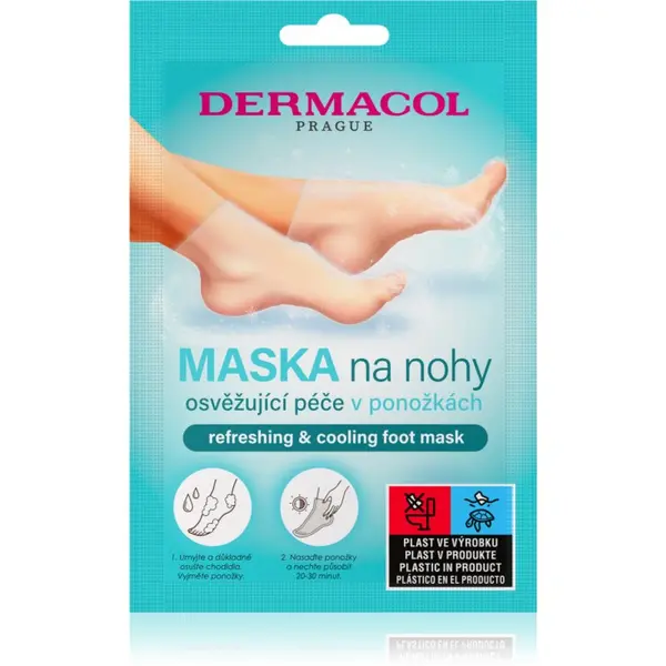 Dermacol Dermacol Foot Mask Refreshing & Cooling регенерираща маска за ходила под формата на чорапи с освежаващ ефект 1 чифт