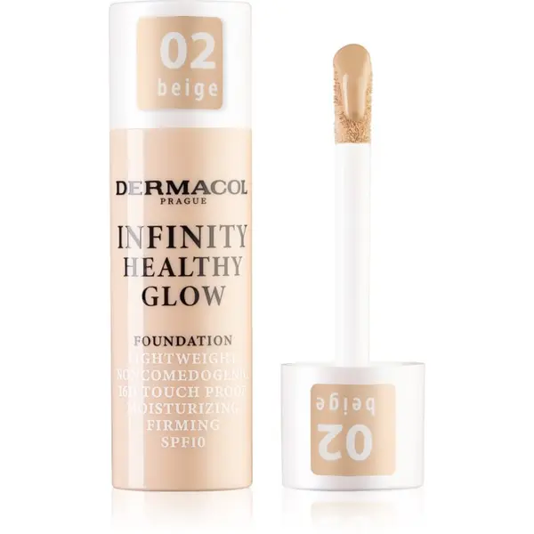 Dermacol Dermacol Infinity Healthy Glow течен фон дьо тен SPF 10 цвят 02 Beige 20 гр.