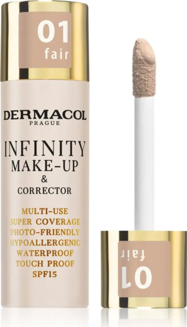 Dermacol Dermacol Infinity високо покривен фон дьо тен SPF 15 цвят 01 Fair 20 гр.