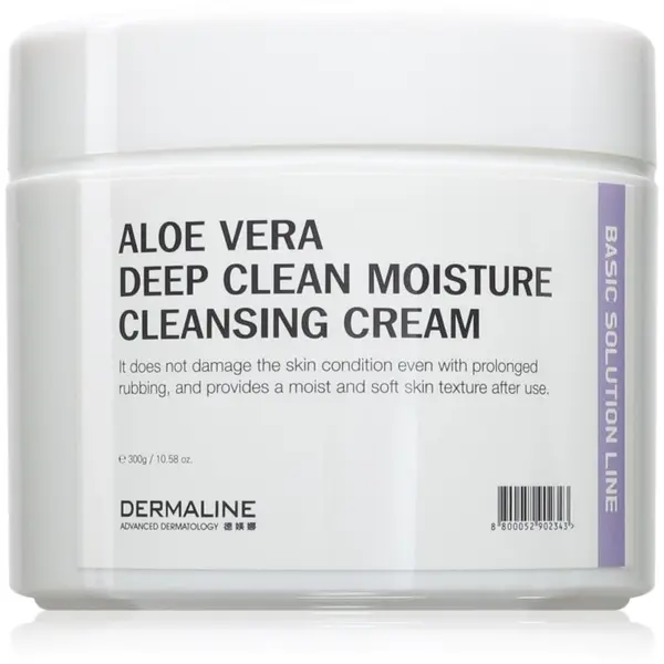 Dermaline Dermaline Basic Solution Line Aloe Vera Deep Clean Moisture Cleansing Cream дълбокопочистващ крем с алое вера за чувствителна кожа на лицето 300 мл.