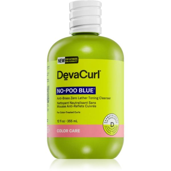DevaCurl DevaCurl No-Poo Blue® хидратиращ шампоан за чуплива и къдрава коса неутрализиращ кафеникавите оттенъци 355 мл.