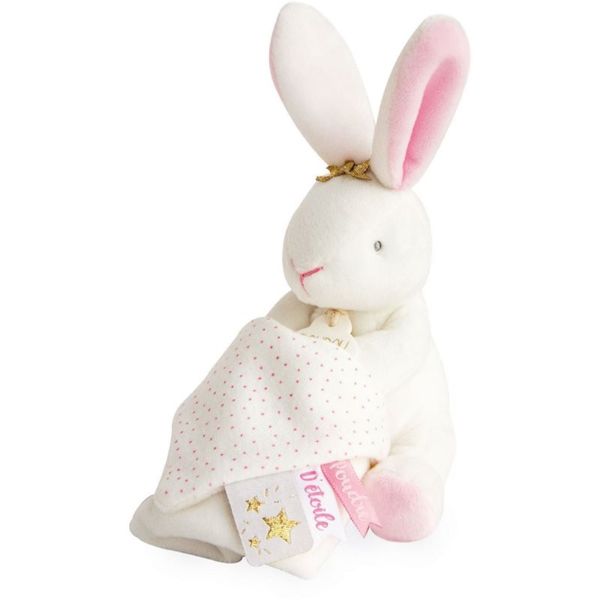 Doudou Doudou Gift Set Bunny Rabbit плюшена играчка за деца от раждането им White Rabbit 1 бр.