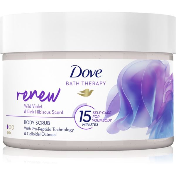 Dove Dove Bath Therapy Renew нежен пилинг за тяло Wild Violet & Pink Hibiscut 295 мл.