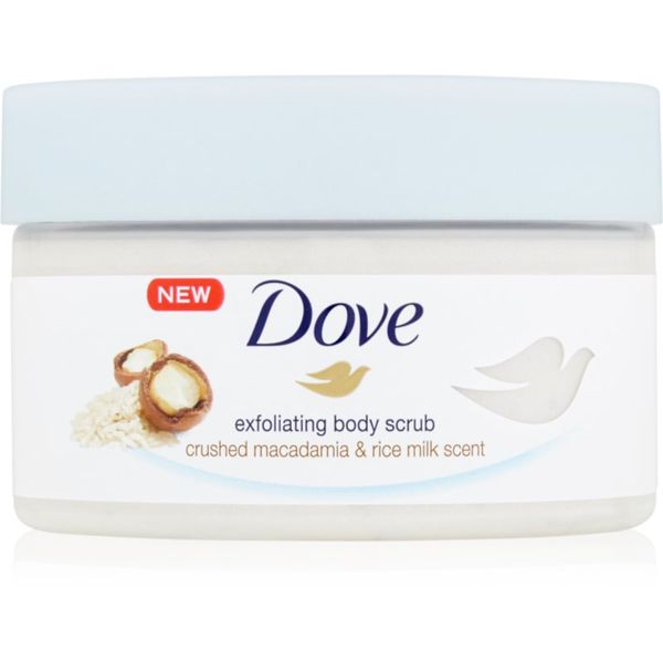 Dove Dove Exfoliating Body Scrub Crushed Macadamia & Rice Milk подхранващ скраб за тяло 225 мл.