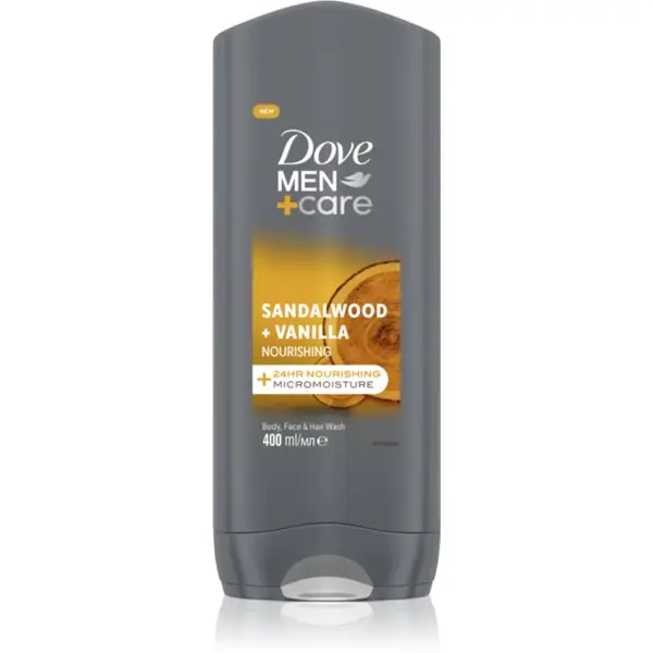 Dove Dove Men+Care Sandalwood&Vanilla душ гел за лице, тяло и коса за мъже 400 мл.