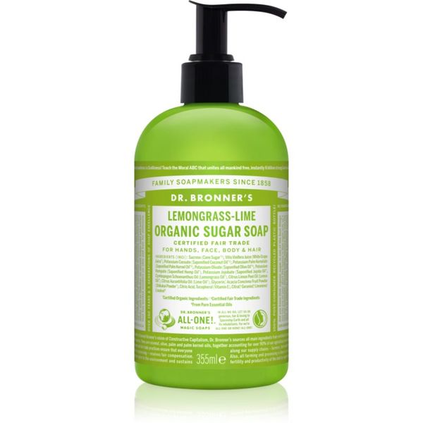 Dr. Bronner’s Dr. Bronner’s Lemongrass & Lime течен сапун за тяло и коса 355 мл.