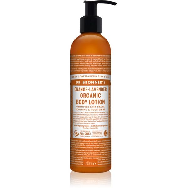 Dr. Bronner’s Dr. Bronner’s Orange & Levender подхранващ хидратиращ лосион за тяло 240 мл.