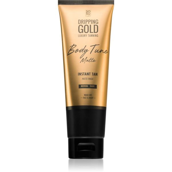 Dripping Gold Dripping Gold Luxury Tanning Body Tune автобронзант - крем за лице и тяло с мигновен ефект Medium-Dark 125 мл.