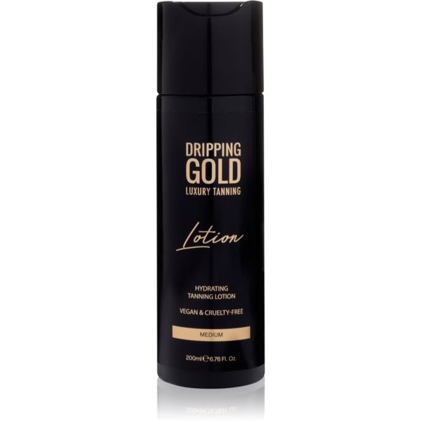 Dripping Gold Dripping Gold Luxury Tanning Lotion хидратиращ бронзиращ лосион за интензивен загар цвят Medium 200 мл.