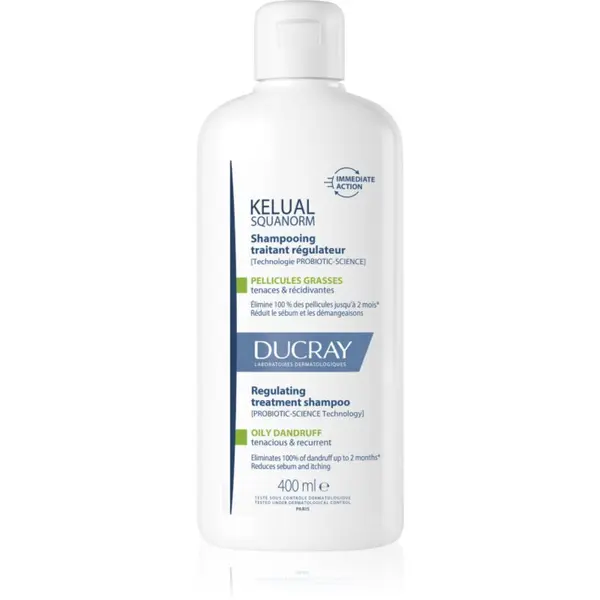 Ducray Ducray Kelual Squanorm Regulating Treatment Shampoo Oily Dandruff шампоан против мазен пърхот 400 мл.