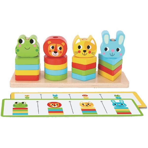 Dvěděti Dvěděti Wooden Activity Toy Friends играчка за подреждане от дърво 18 m+ 27 бр.