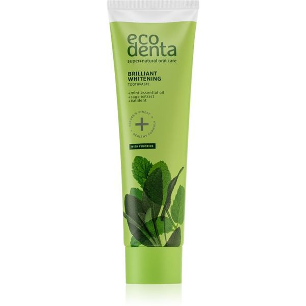Ecodenta Ecodenta Green Brilliant Whitening избелваща паста за зъби с флуорид за свеж дъх Mint Oil + Sage Extract  100 мл.