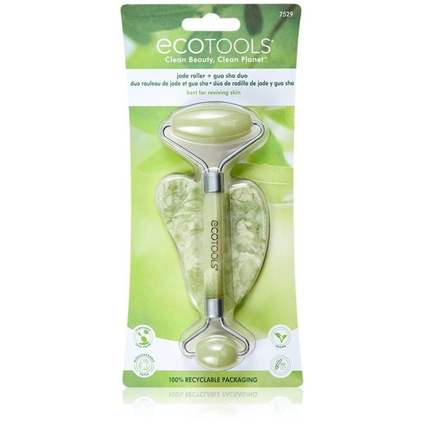 EcoTools EcoTools Jade Roller & Gua Sha масажно валяче за лице и масажно приспособление