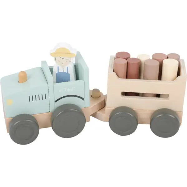 eliNeli eliNeli Wooden Tractor Farm играчка от дърво за деца 18m+ 10 бр.