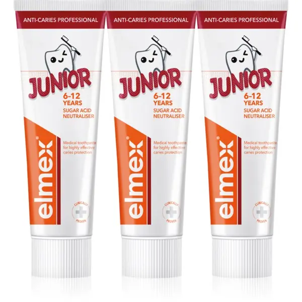 Elmex Elmex Anti-Caries Professional Junior паста за зъби за деца 3x75 мл.