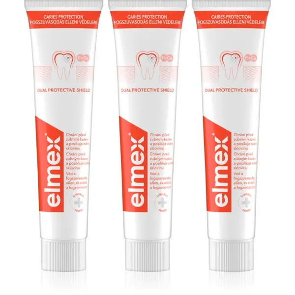 Elmex Elmex Caries Protection паста за зъби, защитаваща от зъбен кариес с флуорид 3x75 мл.