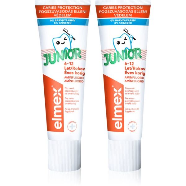 Elmex Elmex Junior 6-12 Years паста за зъби за деца 2 x 75 мл.