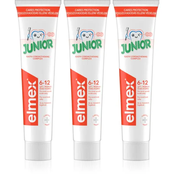 Elmex Elmex Junior 6-12 Years паста за зъби за деца 3x75 мл.