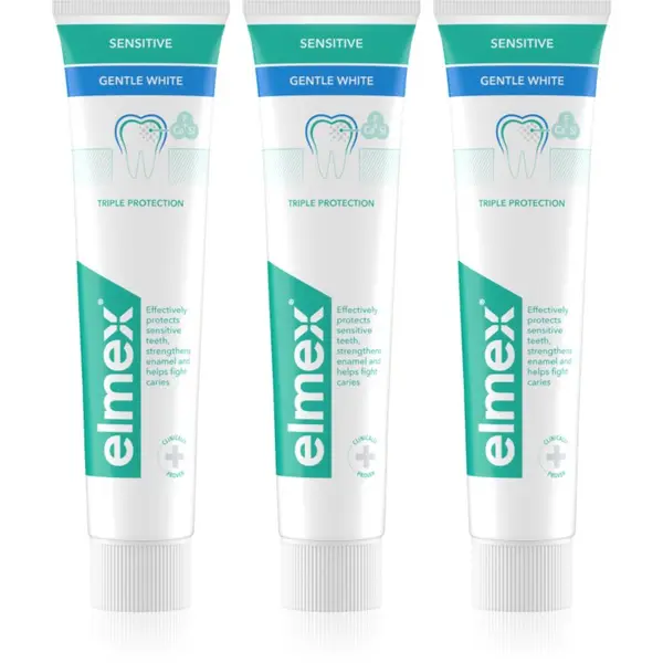 Elmex Elmex Sensitive Protection Gentle White паста за естествено бели зъби 3x75 мл.
