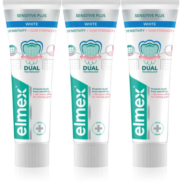 Elmex Elmex Sensitivity + Gum Strenght Whitening паста за зъби за чувствителни зъби 3x75 мл.