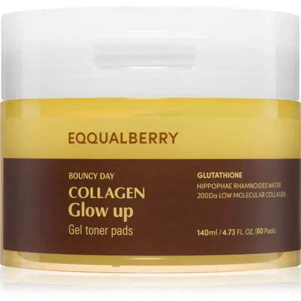 EQQUALBERRY EQQUALBERRY Collagen Glow Up Gel Toner Pads тонизиращи възглавнички за озаряване на лицето 60 бр.