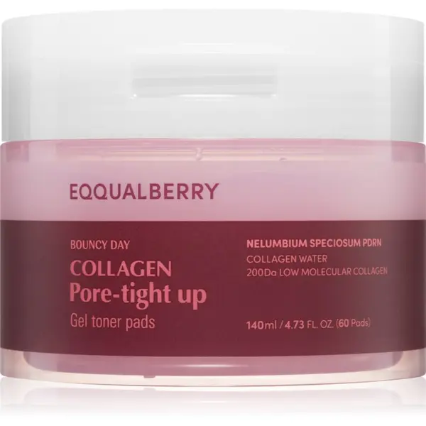 EQQUALBERRY EQQUALBERRY Collagen Pore-Tight Up Gel Toner Pads тонизиращи възглавнички за стягане на порите 60 бр.