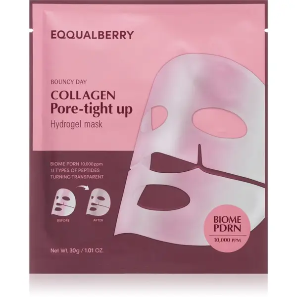 EQQUALBERRY EQQUALBERRY Collagen Pore-Tight Up Hydrogel Mask платнена маска със стягащ ефект с гел текстура 30 гр.